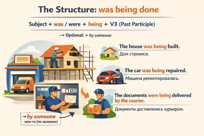 Past Continuous Passive: правила и структура