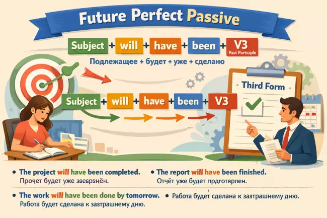 Future Perfect Passive: структура и порядок слов