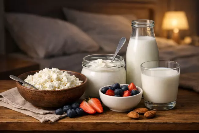 Продукты для позднего перекуса перед сном