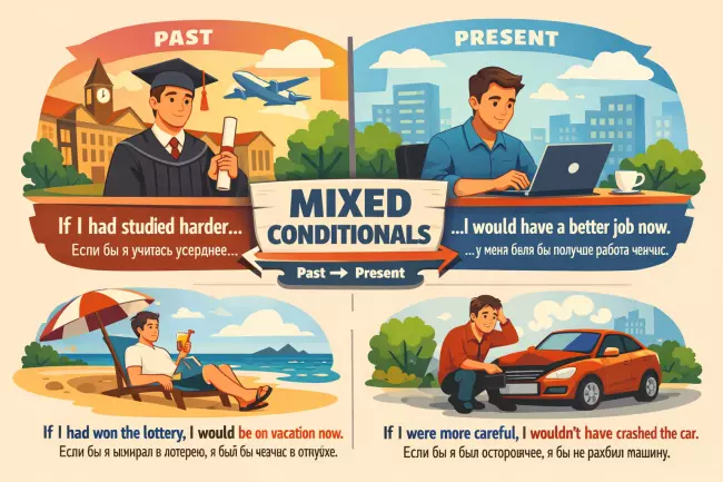 Типы условных предложений overview и mixed conditionals