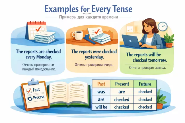 Таблица всех времен Passive Voice