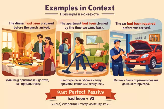 Past Perfect Passive: структура и примеры