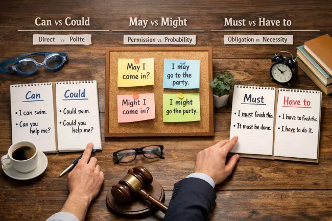 Различия модальных глаголов в речи