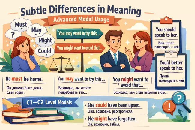 Сложные модальные конструкции C1–C2: оттенки значений