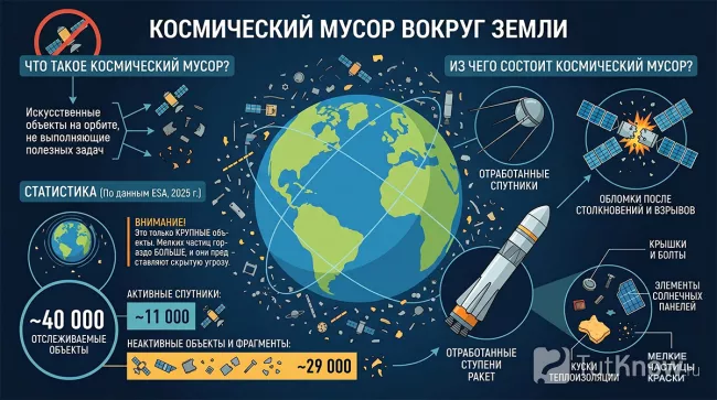 Инфографика Космический мусор вокруг Земли